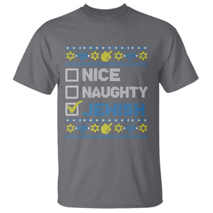 Nice Naughty Jewish Ugly Hanukkah T Shirt Chanukah Jew Gift TS10 Charcoal Print Your Wear