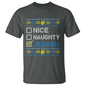 Nice Naughty Jewish Ugly Hanukkah T Shirt Chanukah Jew Gift TS10 Dark Heather Print Your Wear
