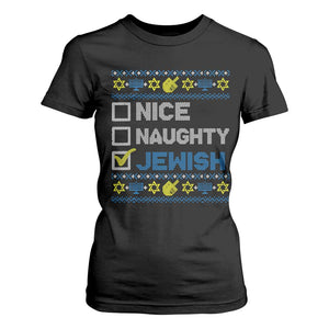 Nice Naughty Jewish Ugly Hanukkah T Shirt For Women Chanukah Jew Gift TS10 Black Print Your Wear