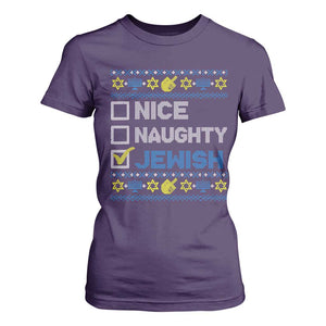 Nice Naughty Jewish Ugly Hanukkah T Shirt For Women Chanukah Jew Gift TS10 Purple Print Your Wear