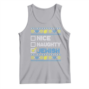 Nice Naughty Jewish Ugly Hanukkah Tank Top Chanukah Jew Gift TS10 Athletic Heather Print Your Wear