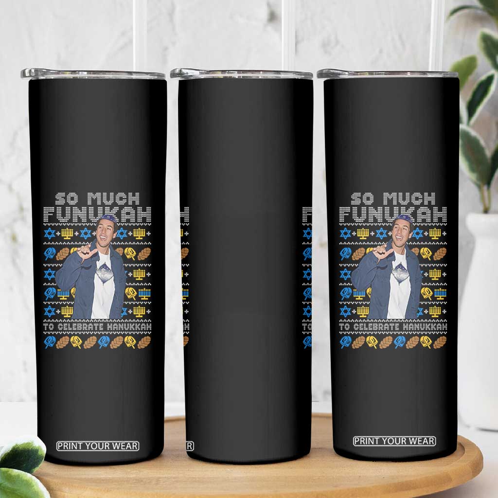 Funny Ugly Hanukkah Skinny Tumbler Sandler So Much Funukah To Celebrate Hanukkah TS10 Print Your Wear