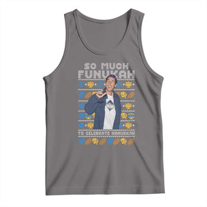 Funny Ugly Hanukkah Tank Top Sandler So Much Funukah To Celebrate Hanukkah TS10 Deep Heather Print Your Wear