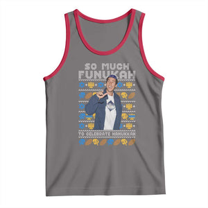 Funny Ugly Hanukkah Tank Top Sandler So Much Funukah To Celebrate Hanukkah TS10 Deep Heather Red Print Your Wear
