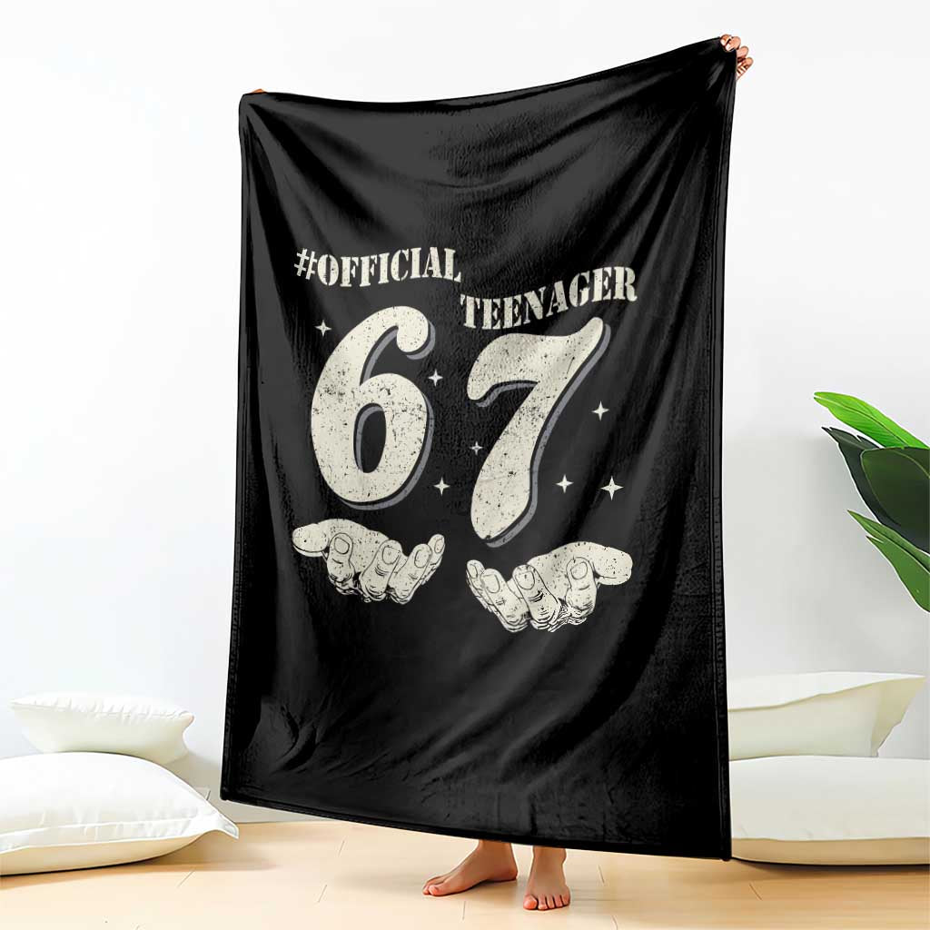 Funny 13th Birthday Official Teenager Throw Blanket Viral Meme Six Seven 6 7 Hands 13 Years Old Boys Kids TS10 Print Your Wear