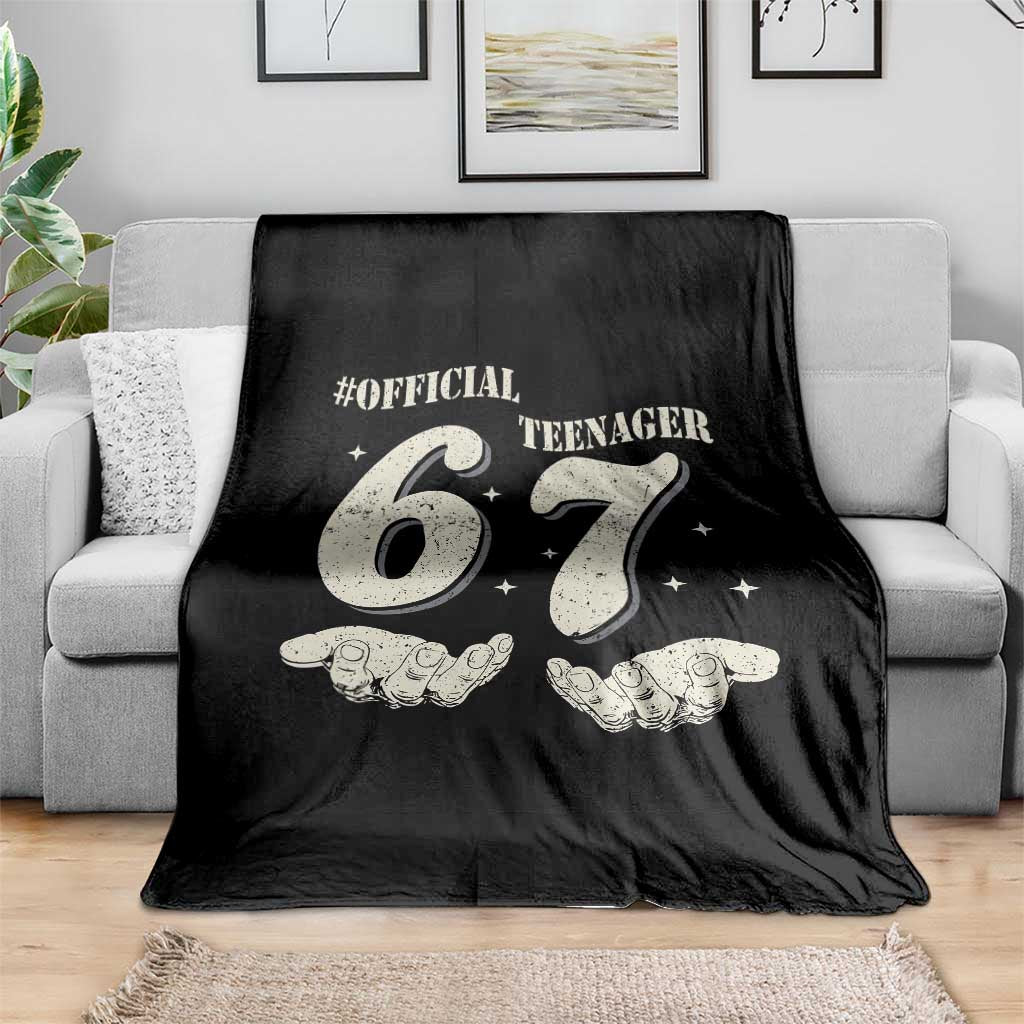 Funny 13th Birthday Official Teenager Throw Blanket Viral Meme Six Seven 6 7 Hands 13 Years Old Boys Kids TS10 Print Your Wear