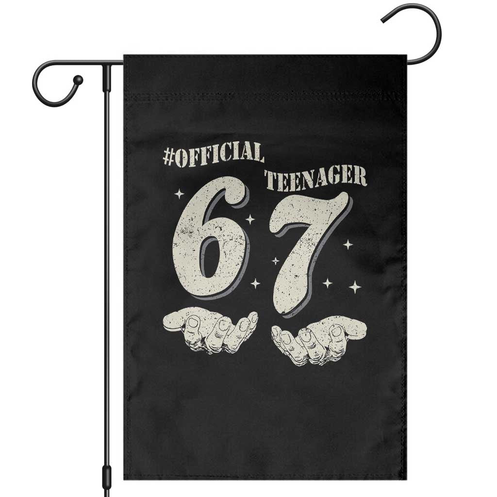 Funny 13th Birthday Official Teenager Garden Flag Viral Meme Six Seven 6 7 Hands 13 Years Old Boys Kids TS10 Black Print Your Wear