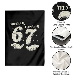 Funny 13th Birthday Official Teenager Garden Flag Viral Meme Six Seven 6 7 Hands 13 Years Old Boys Kids TS10 Print Your Wear
