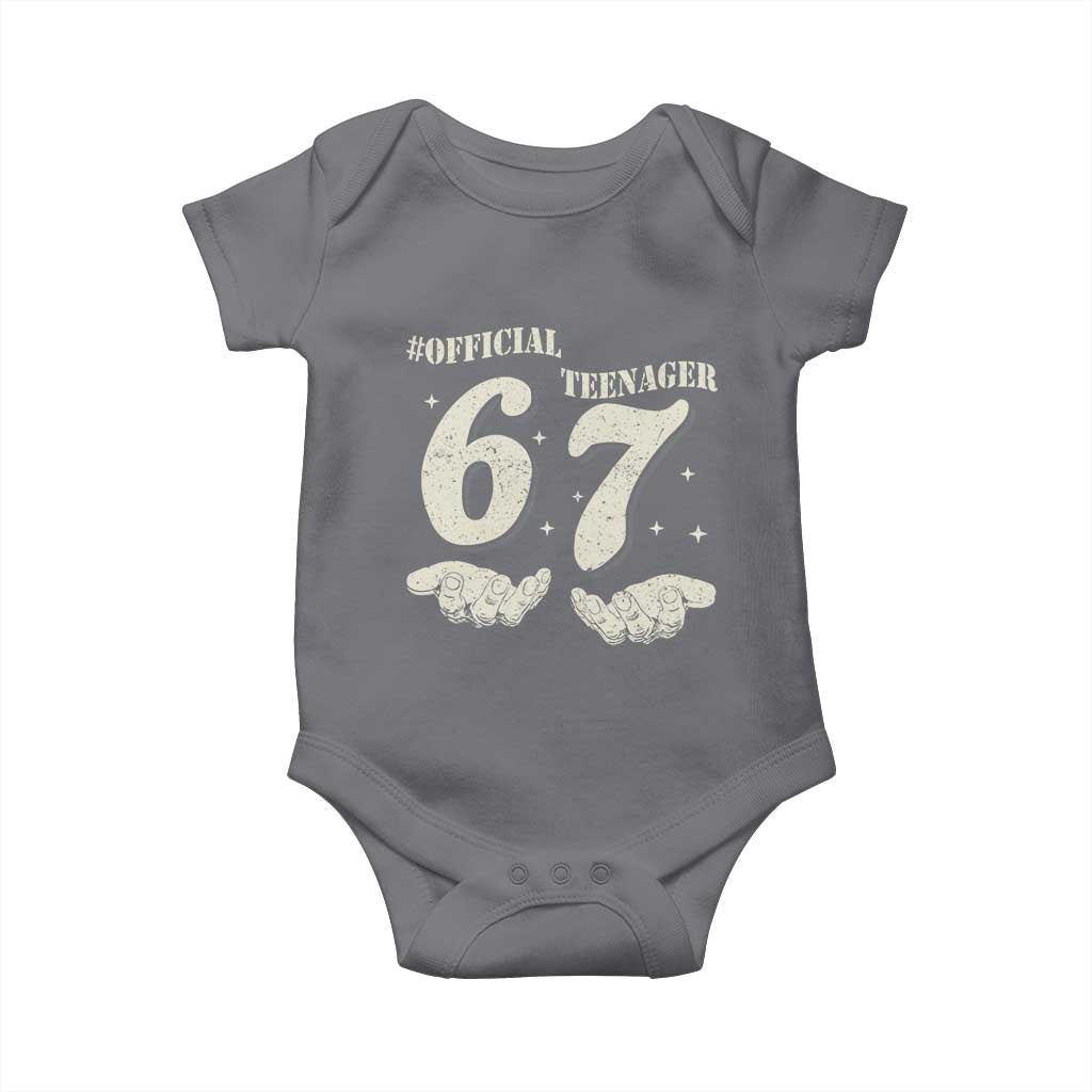 Funny 13th Birthday Official Teenager Baby Onesie Viral Meme Six Seven 6 7 Hands 13 Years Old Boys Kids TS10 Charcoal Print Your Wear