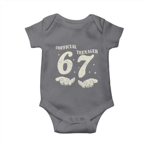 Funny 13th Birthday Official Teenager Baby Onesie Viral Meme Six Seven 6 7 Hands 13 Years Old Boys Kids TS10 Charcoal Print Your Wear