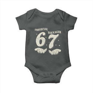 Funny 13th Birthday Official Teenager Baby Onesie Viral Meme Six Seven 6 7 Hands 13 Years Old Boys Kids TS10 Dark Heather Print Your Wear