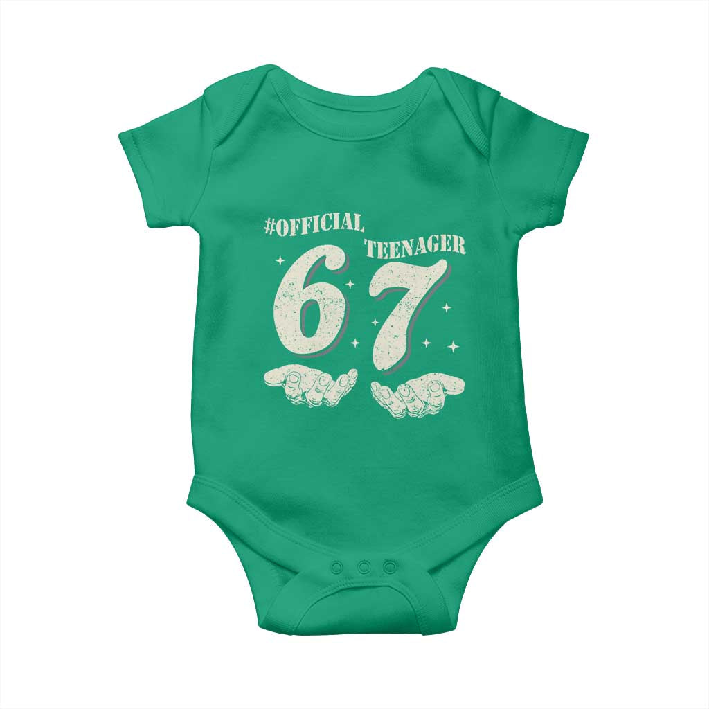 Funny 13th Birthday Official Teenager Baby Onesie Viral Meme Six Seven 6 7 Hands 13 Years Old Boys Kids TS10 Irish Green Print Your Wear