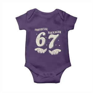Funny 13th Birthday Official Teenager Baby Onesie Viral Meme Six Seven 6 7 Hands 13 Years Old Boys Kids TS10 Purple Print Your Wear