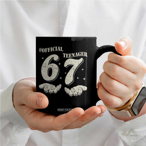 Funny 13th Birthday Official Teenager Coffee Mug Viral Meme Six Seven 6 7 Hands 13 Years Old Boys Kids TS10 Print Your Wear