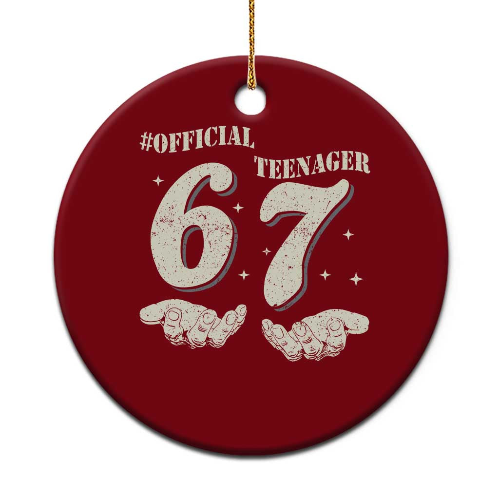 Funny 13th Birthday Official Teenager Ceramic Ornament Viral Meme Six Seven 6 7 Hands 13 Years Old Boys Kids TS10 1pc Red Print Your Wear