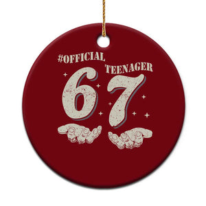 Funny 13th Birthday Official Teenager Ceramic Ornament Viral Meme Six Seven 6 7 Hands 13 Years Old Boys Kids TS10 1pc Red Print Your Wear