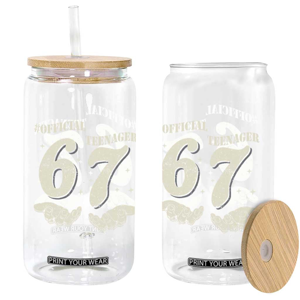 Funny 13th Birthday Official Teenager Glass Can Viral Meme Six Seven 6 7 Hands 13 Years Old Boys Kids TS10 Print Your Wear