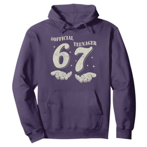 Funny 13th Birthday Official Teenager Hoodie Viral Meme Six Seven 6 7 Hands 13 Years Old Boys Kids TS10 Purple Print Your Wear