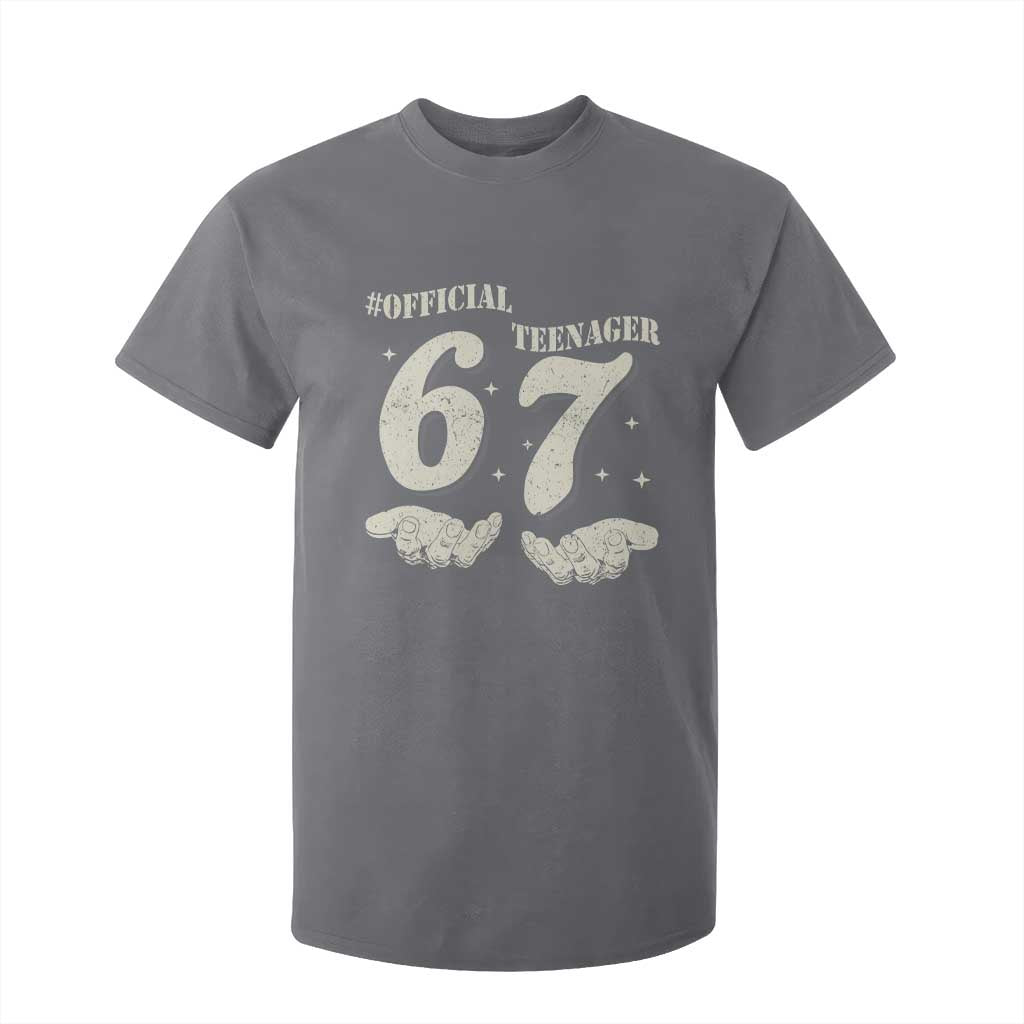 Funny 13th Birthday Official Teenager T Shirt For Kid Viral Meme Six Seven 6 7 Hands 13 Years Old Boys Kids TS10 Charcoal Print Your Wear