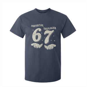 Funny 13th Birthday Official Teenager T Shirt For Kid Viral Meme Six Seven 6 7 Hands 13 Years Old Boys Kids TS10 Navy Print Your Wear