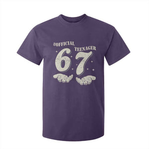 Funny 13th Birthday Official Teenager T Shirt For Kid Viral Meme Six Seven 6 7 Hands 13 Years Old Boys Kids TS10 Purple Print Your Wear