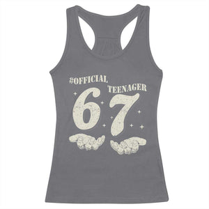 Funny 13th Birthday Official Teenager Racerback Tank Top Viral Meme Six Seven 6 7 Hands 13 Years Old Boys Kids TS10 Charcoal Print Your Wear