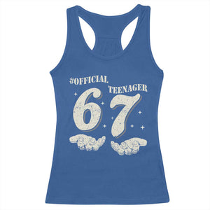 Funny 13th Birthday Official Teenager Racerback Tank Top Viral Meme Six Seven 6 7 Hands 13 Years Old Boys Kids TS10 Royal Blue Print Your Wear