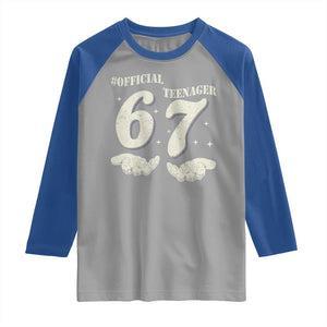 Funny 13th Birthday Official Teenager Raglan Shirt Viral Meme Six Seven 6 7 Hands 13 Years Old Boys Kids TS10 Sport Gray Royal Print Your Wear