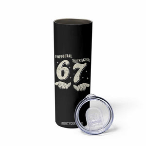 Funny 13th Birthday Official Teenager Skinny Tumbler Viral Meme Six Seven 6 7 Hands 13 Years Old Boys Kids TS10 Print Your Wear