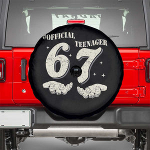 Funny 13th Birthday Official Teenager Spare Tire Cover Viral Meme Six Seven 6 7 Hands 13 Years Old Boys Kids TS10 Black Print Your Wear