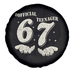 Funny 13th Birthday Official Teenager Spare Tire Cover Viral Meme Six Seven 6 7 Hands 13 Years Old Boys Kids TS10 Print Your Wear