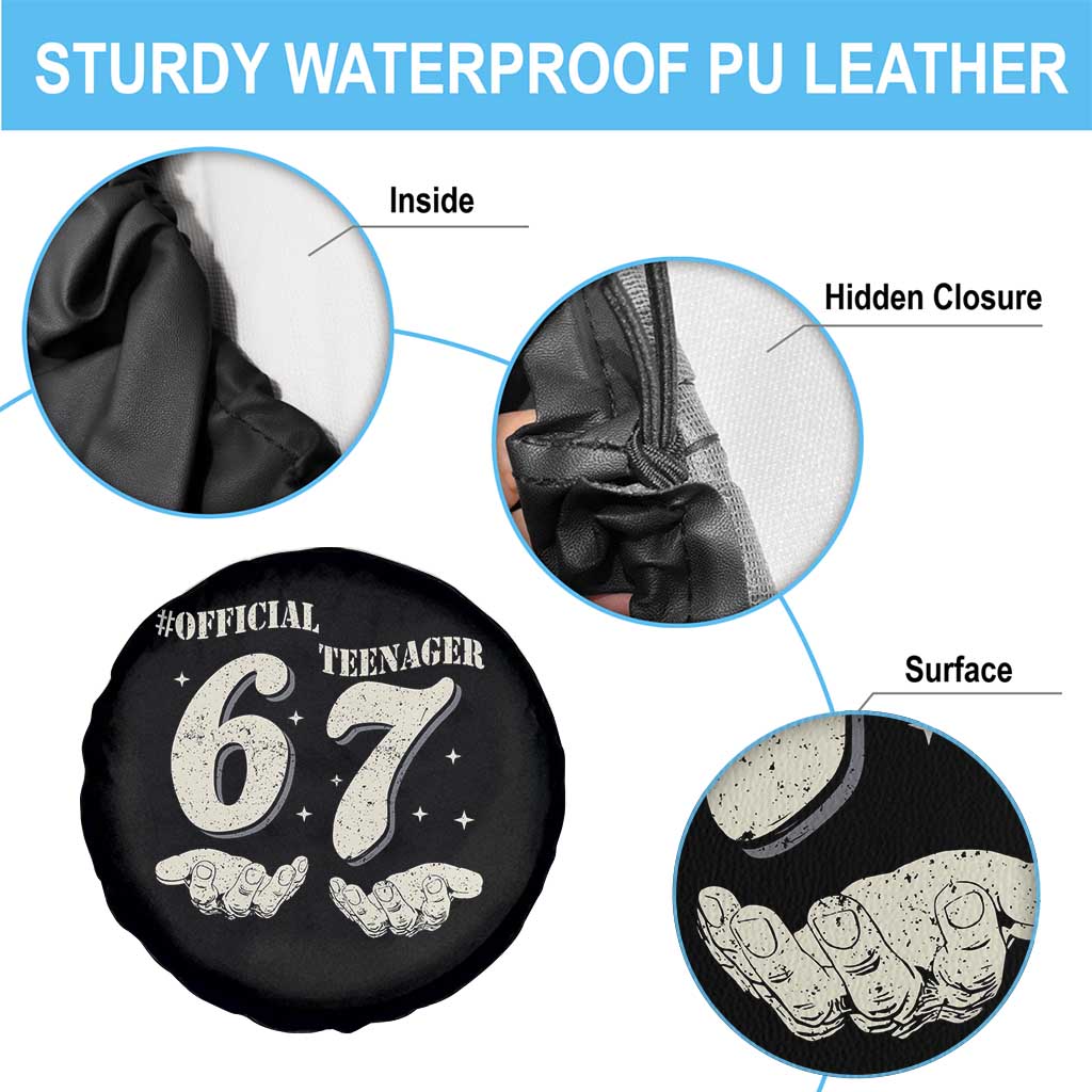 Funny 13th Birthday Official Teenager Spare Tire Cover Viral Meme Six Seven 6 7 Hands 13 Years Old Boys Kids TS10 Print Your Wear