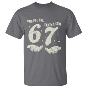 Funny 13th Birthday Official Teenager T Shirt Viral Meme Six Seven 6 7 Hands 13 Years Old Boys Kids TS10 Charcoal Print Your Wear