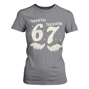 Funny 13th Birthday Official Teenager T Shirt For Women Viral Meme Six Seven 6 7 Hands 13 Years Old Boys Kids TS10 Charcoal Print Your Wear