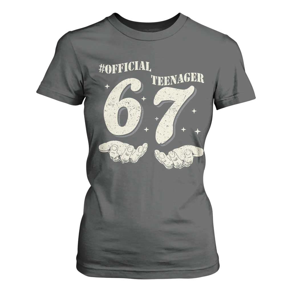 Funny 13th Birthday Official Teenager T Shirt For Women Viral Meme Six Seven 6 7 Hands 13 Years Old Boys Kids TS10 Dark Heather Print Your Wear