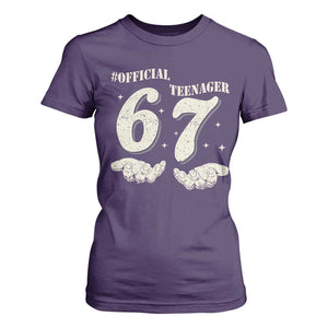 Funny 13th Birthday Official Teenager T Shirt For Women Viral Meme Six Seven 6 7 Hands 13 Years Old Boys Kids TS10 Purple Print Your Wear