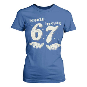 Funny 13th Birthday Official Teenager T Shirt For Women Viral Meme Six Seven 6 7 Hands 13 Years Old Boys Kids TS10 Royal Blue Print Your Wear