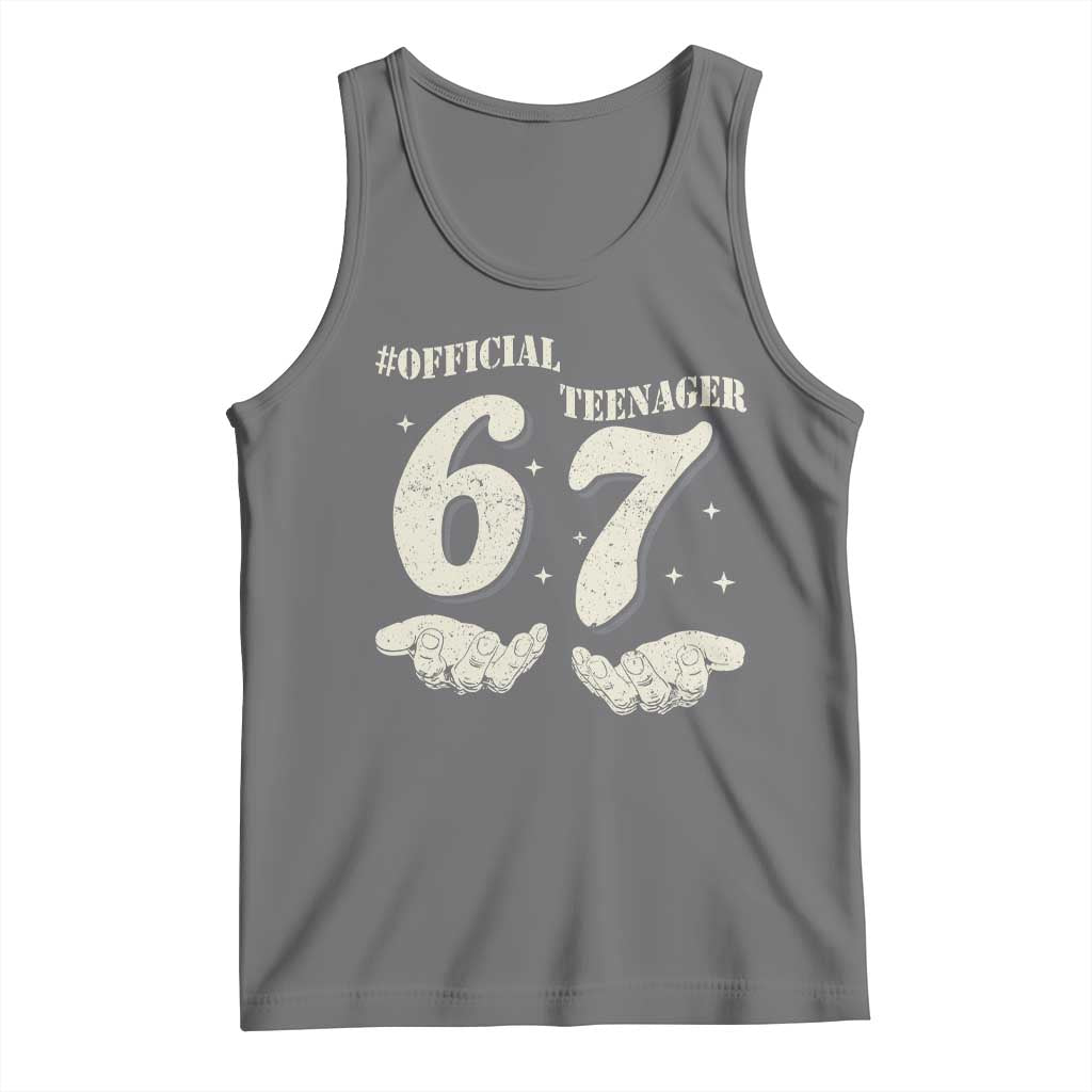 Funny 13th Birthday Official Teenager Tank Top Viral Meme Six Seven 6 7 Hands 13 Years Old Boys Kids TS10 Black Heather Print Your Wear