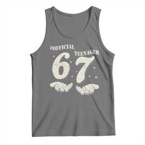 Funny 13th Birthday Official Teenager Tank Top Viral Meme Six Seven 6 7 Hands 13 Years Old Boys Kids TS10 Black Heather Print Your Wear