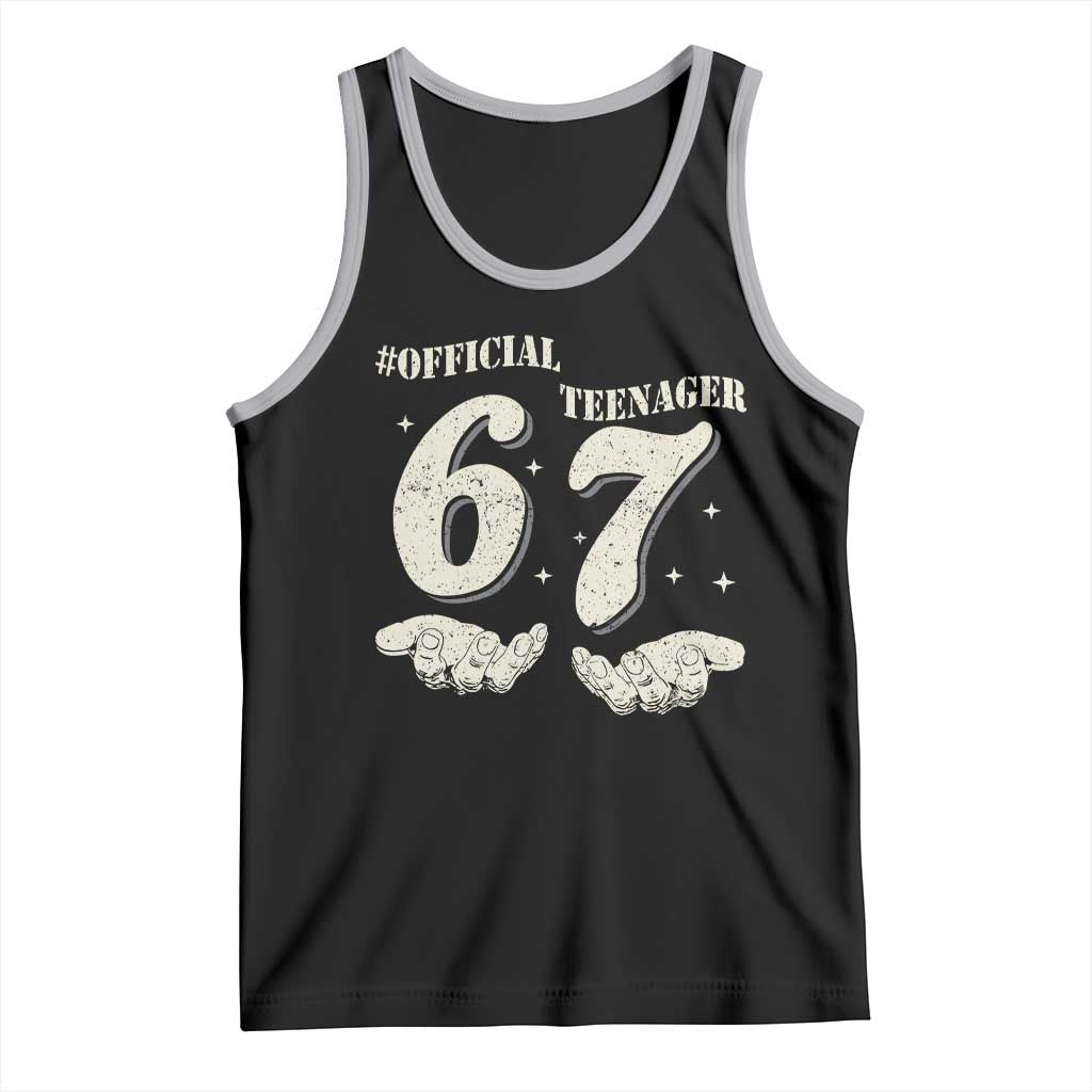 Funny 13th Birthday Official Teenager Tank Top Viral Meme Six Seven 6 7 Hands 13 Years Old Boys Kids TS10 Black Athletic Heather Print Your Wear