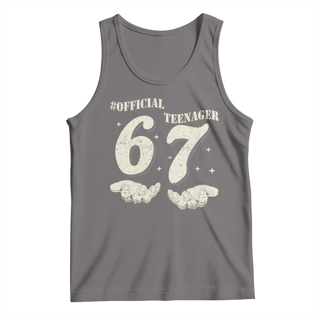 Funny 13th Birthday Official Teenager Tank Top Viral Meme Six Seven 6 7 Hands 13 Years Old Boys Kids TS10 Deep Heather Print Your Wear
