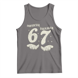 Funny 13th Birthday Official Teenager Tank Top Viral Meme Six Seven 6 7 Hands 13 Years Old Boys Kids TS10 Deep Heather Print Your Wear