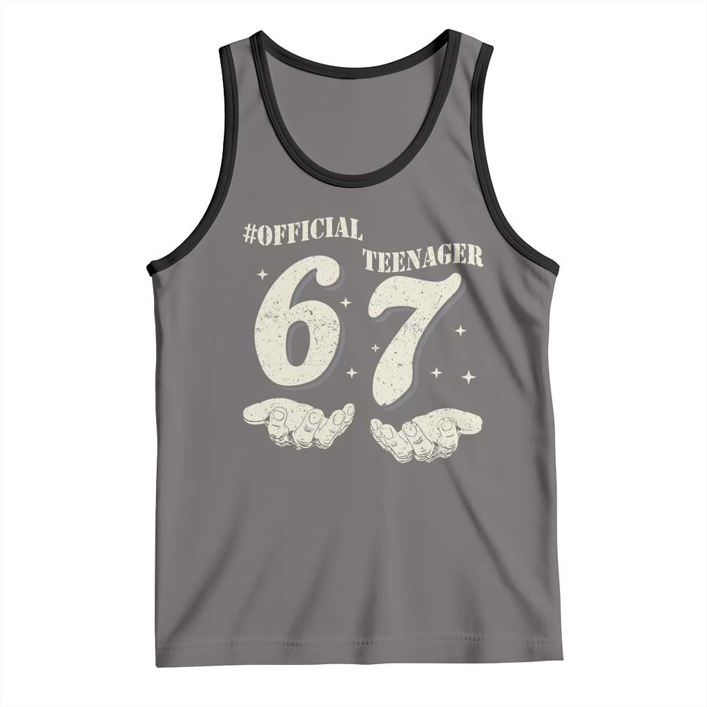 Funny 13th Birthday Official Teenager Tank Top Viral Meme Six Seven 6 7 Hands 13 Years Old Boys Kids TS10 Deep Heather Black Print Your Wear