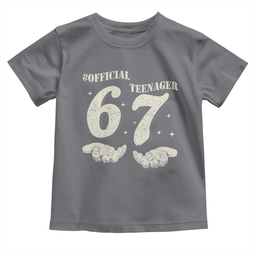 Funny 13th Birthday Official Teenager Toddler T Shirt Viral Meme Six Seven 6 7 Hands 13 Years Old Boys Kids TS10 Charcoal Print Your Wear