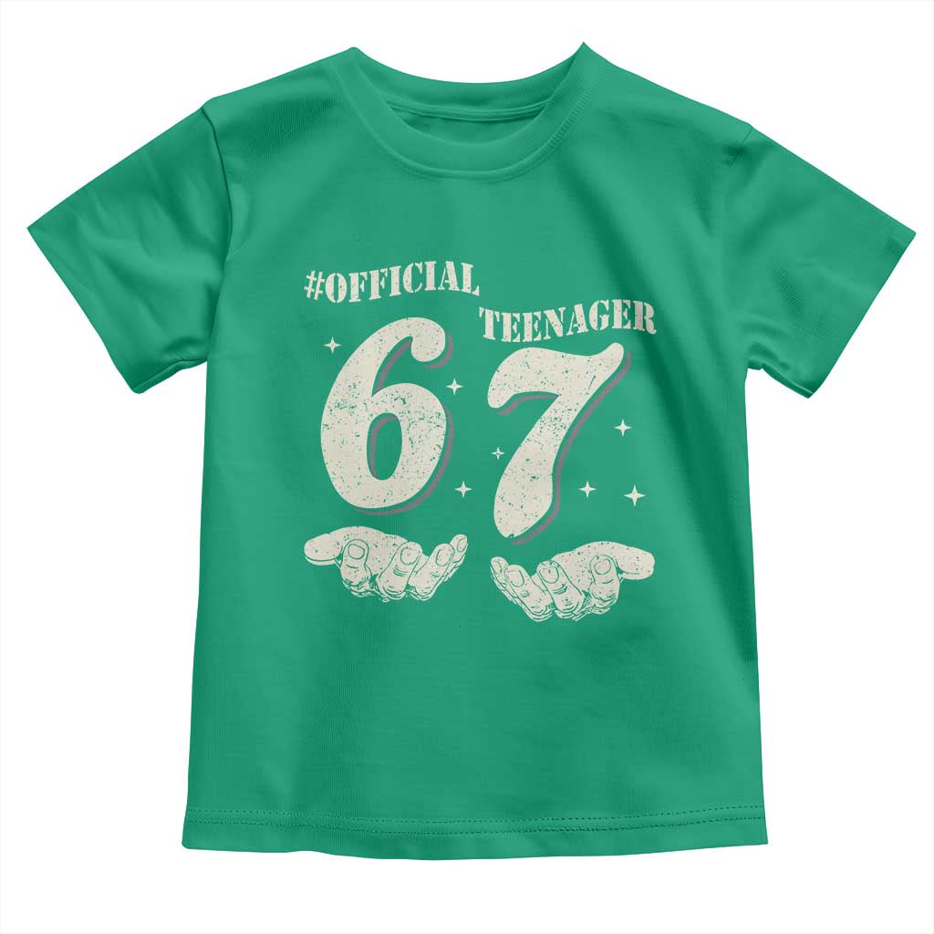 Funny 13th Birthday Official Teenager Toddler T Shirt Viral Meme Six Seven 6 7 Hands 13 Years Old Boys Kids TS10 Irish Green Print Your Wear