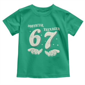 Funny 13th Birthday Official Teenager Toddler T Shirt Viral Meme Six Seven 6 7 Hands 13 Years Old Boys Kids TS10 Irish Green Print Your Wear