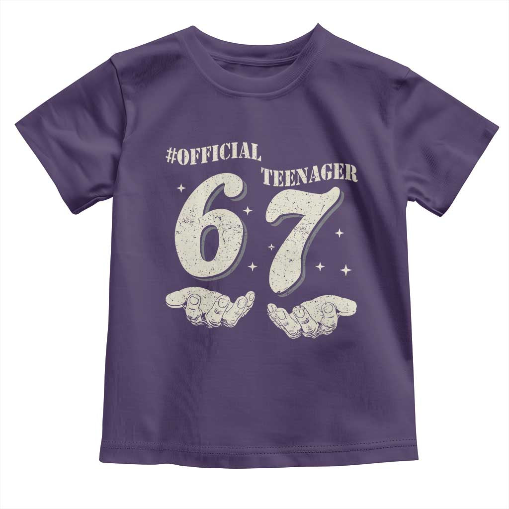 Funny 13th Birthday Official Teenager Toddler T Shirt Viral Meme Six Seven 6 7 Hands 13 Years Old Boys Kids TS10 Purple Print Your Wear