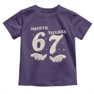 Funny 13th Birthday Official Teenager Toddler T Shirt Viral Meme Six Seven 6 7 Hands 13 Years Old Boys Kids TS10 Purple Print Your Wear