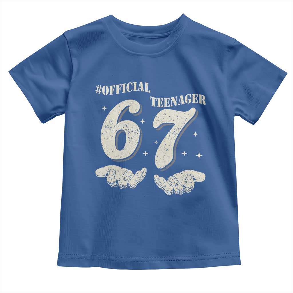 Funny 13th Birthday Official Teenager Toddler T Shirt Viral Meme Six Seven 6 7 Hands 13 Years Old Boys Kids TS10 Royal Blue Print Your Wear