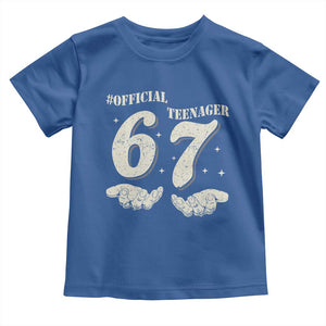 Funny 13th Birthday Official Teenager Toddler T Shirt Viral Meme Six Seven 6 7 Hands 13 Years Old Boys Kids TS10 Royal Blue Print Your Wear